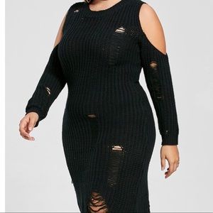 WINDSOR Distressed Sweater Dress